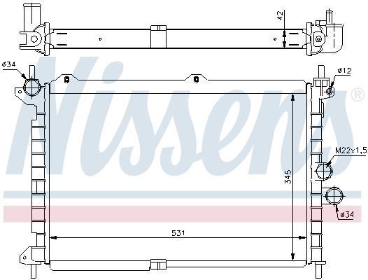 Radiateur moteur (Radiateur de refroidissement) NISSENS 63089