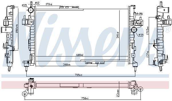 Radiateur moteur (Radiateur de refroidissement) NISSENS ref. 695828