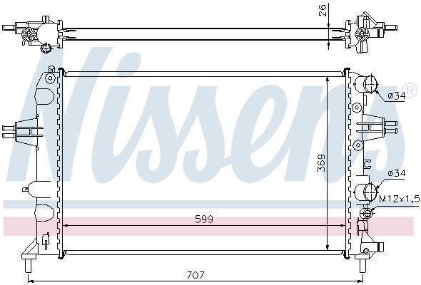 Radiateur moteur (Radiateur de refroidissement) NISSENS 63095A