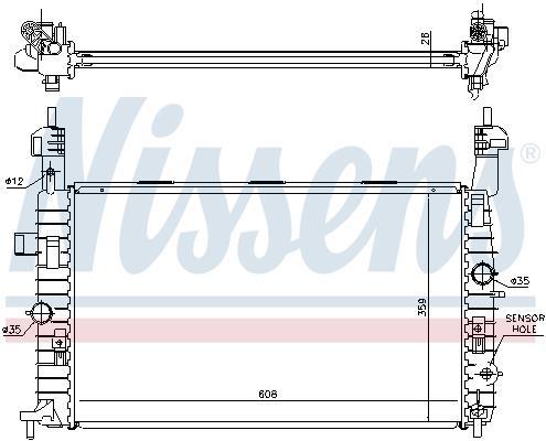 Radiador motor NISSENS 63096