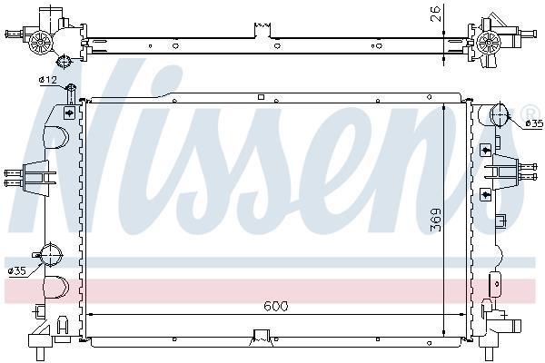 Radiateur moteur (Radiateur de refroidissement) NISSENS 63111A