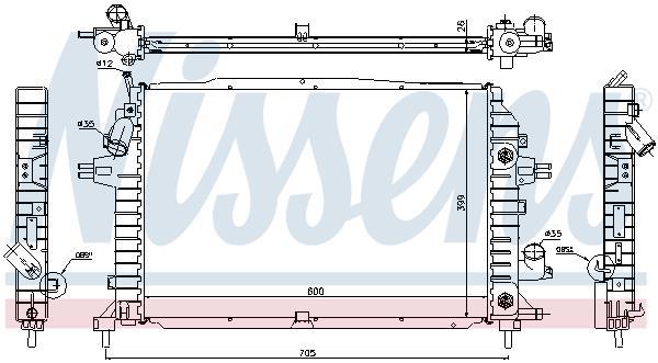 Radiateur moteur (Radiateur de refroidissement) NISSENS 63115A