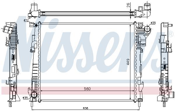 Radiateur moteur (Radiateur de refroidissement) NISSENS 63122