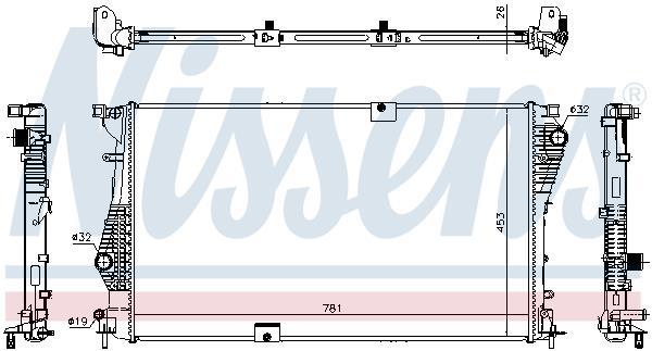 Radiateur moteur (Radiateur de refroidissement) NISSENS ref. 63124