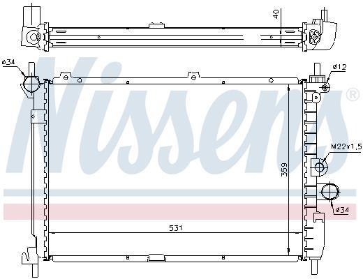 Radiateur moteur (Radiateur de refroidissement) NISSENS 63278A