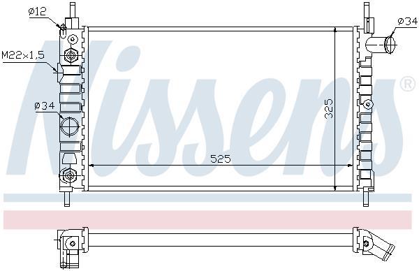 Radiateur moteur (Radiateur de refroidissement) NISSENS 63282