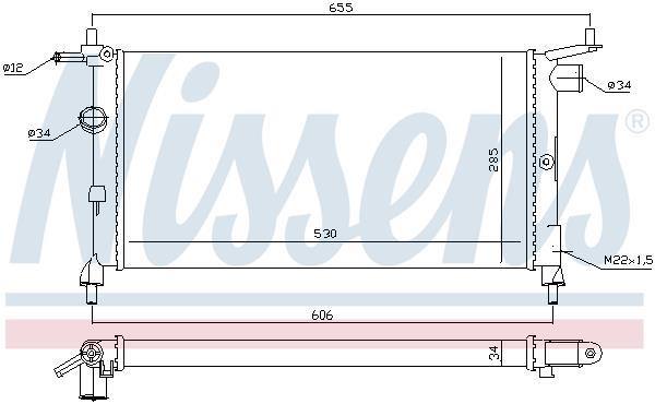 Radiateur moteur (Radiateur de refroidissement) NISSENS ref. 699647
