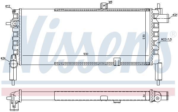 Radiateur moteur (Radiateur de refroidissement) NISSENS ref. 697163