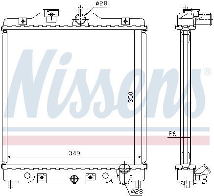 Radiateur moteur (Radiateur de refroidissement) NISSENS 63310A