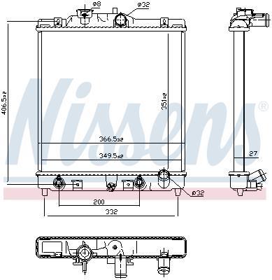 Radiateur moteur (Radiateur de refroidissement) NISSENS 63340
