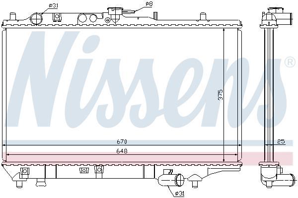 Radiateur moteur (Radiateur de refroidissement) NISSENS 63390