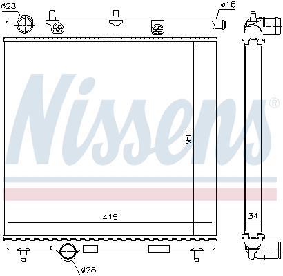 Radiateur moteur (Radiateur de refroidissement) NISSENS ref. 699744