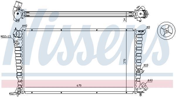 Radiateur moteur (Radiateur de refroidissement) NISSENS ref. 697629