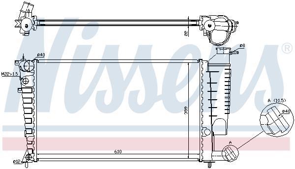 Radiateur moteur (Radiateur de refroidissement) NISSENS ref. 691787