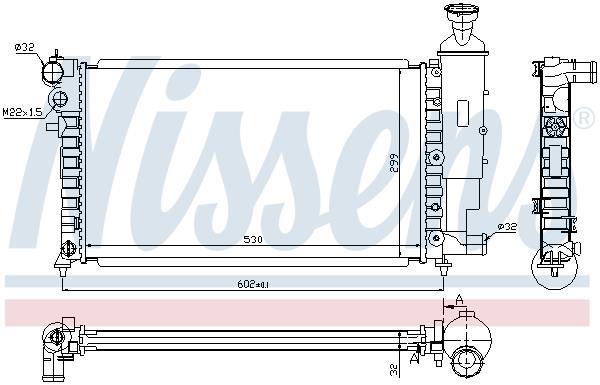 Radiateur moteur (Radiateur de refroidissement) NISSENS ref. 63521A