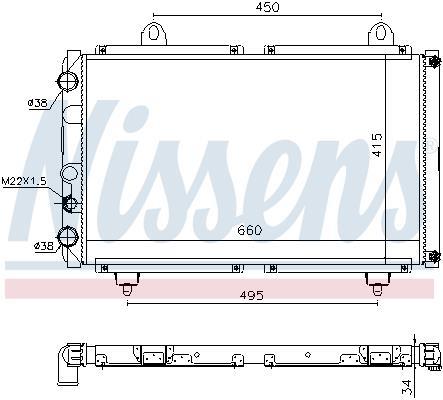 Radiateur moteur (Radiateur de refroidissement) NISSENS ref. 694102