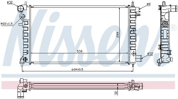 Radiateur moteur (Radiateur de refroidissement) NISSENS ref. 63576A