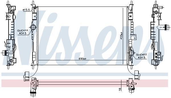 Radiateur moteur (Radiateur de refroidissement) NISSENS ref. 694010