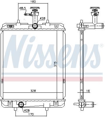 Radiateur moteur (Radiateur de refroidissement) NISSENS 636015