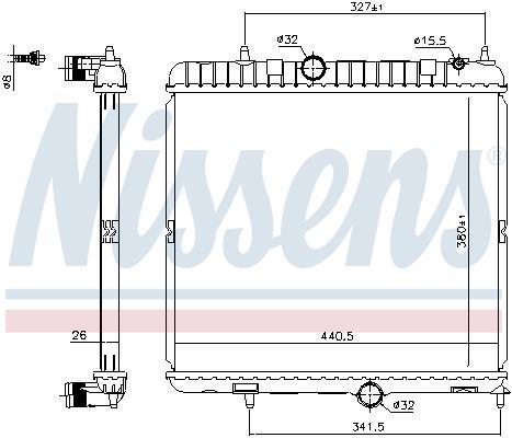Radiateur moteur (Radiateur de refroidissement) NISSENS 636028