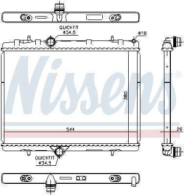 Radiateur moteur (Radiateur de refroidissement) NISSENS 636029