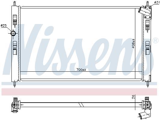 Radiateur moteur (Radiateur de refroidissement) NISSENS 636032