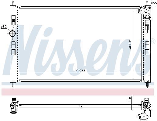 Radiateur moteur (Radiateur de refroidissement) NISSENS ref. 636033