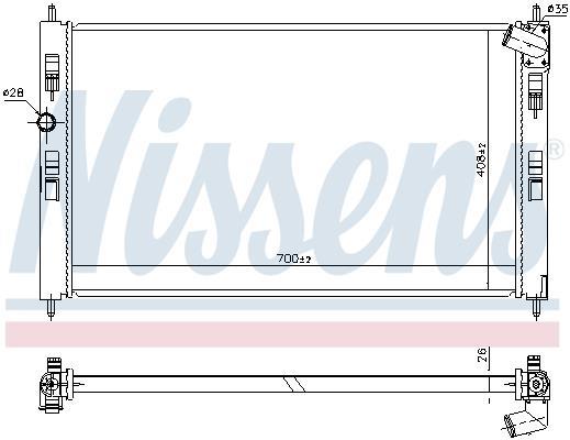 Radiateur moteur (Radiateur de refroidissement) NISSENS 636034
