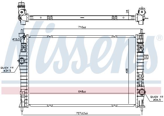Radiateur moteur (Radiateur de refroidissement) NISSENS ref. 636042