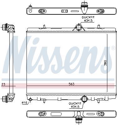 Radiador motor NISSENS ref. 690294