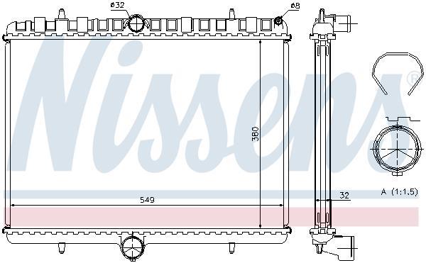 Radiateur moteur (Radiateur de refroidissement) NISSENS ref. 63621A