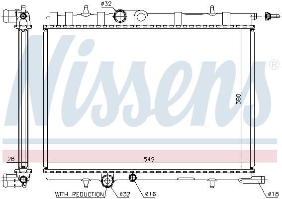 Radiateur moteur (Radiateur de refroidissement) NISSENS ref. 63694A