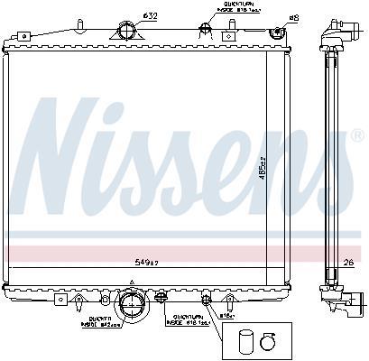 Radiateur moteur (Radiateur de refroidissement) NISSENS 63695A