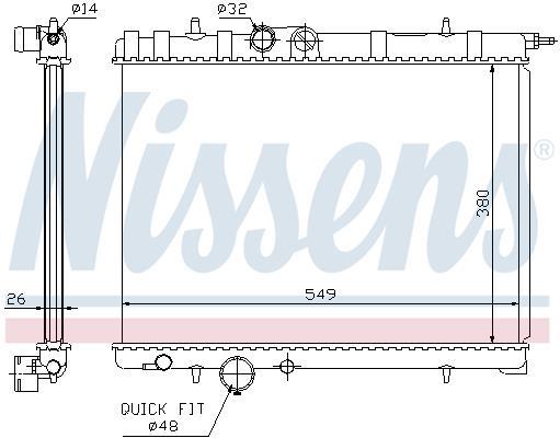 Radiateur moteur (Radiateur de refroidissement) NISSENS 63697