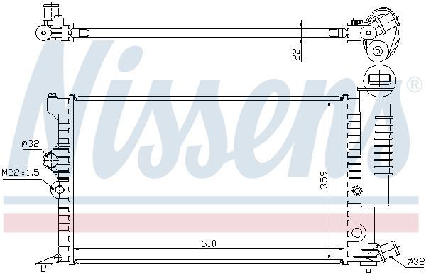 Radiateur moteur (Radiateur de refroidissement) NISSENS ref. 63713A