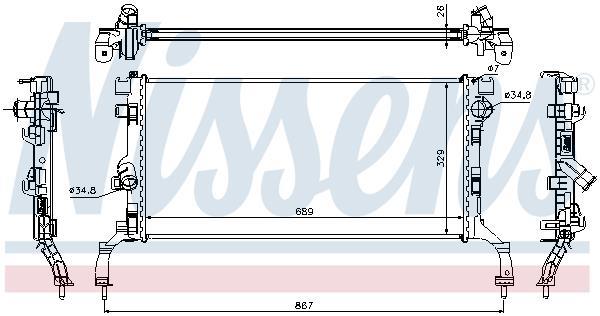 Radiateur moteur (Radiateur de refroidissement) NISSENS ref. 637604
