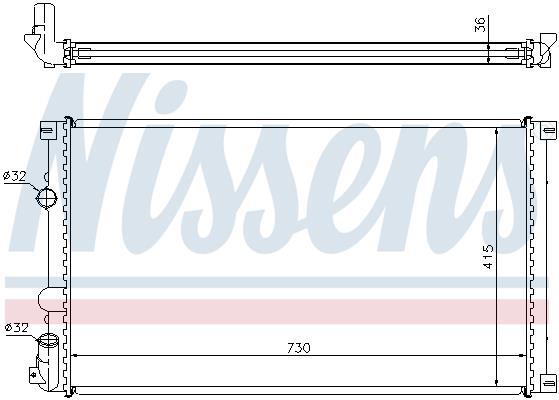 Radiateur moteur (Radiateur de refroidissement) NISSENS ref. 693082