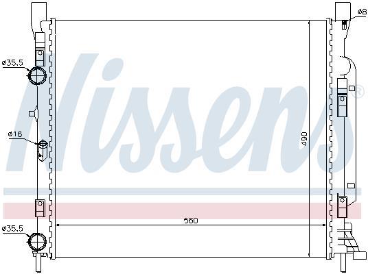 Radiateur moteur (Radiateur de refroidissement) NISSENS ref. 698545