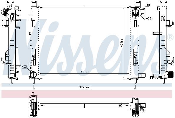 Radiateur moteur (Radiateur de refroidissement) NISSENS ref. 637624
