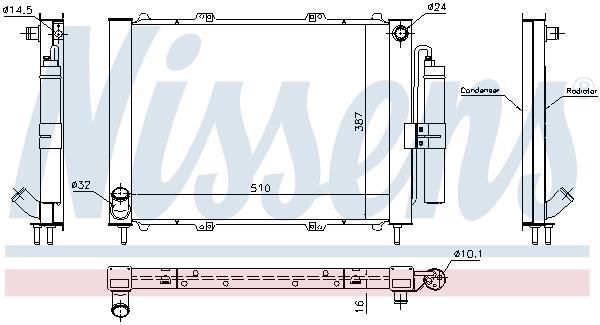 Module de refroidissement (Radiateur et condenseur de climatisation) NISSENS 637637