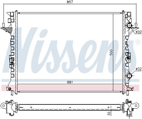 Radiateur moteur (Radiateur de refroidissement) NISSENS ref. 637638