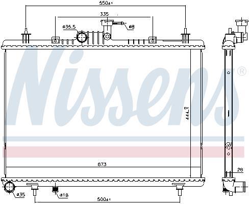 Radiateur moteur (Radiateur de refroidissement) NISSENS ref. 637643