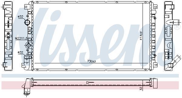 Radiateur moteur (Radiateur de refroidissement) NISSENS ref. 637652
