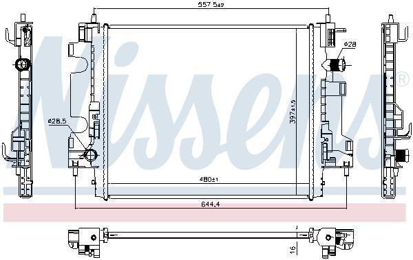 Radiateur moteur (Radiateur de refroidissement) NISSENS 637659