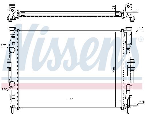 Radiateur moteur (Radiateur de refroidissement) NISSENS ref. 63765A