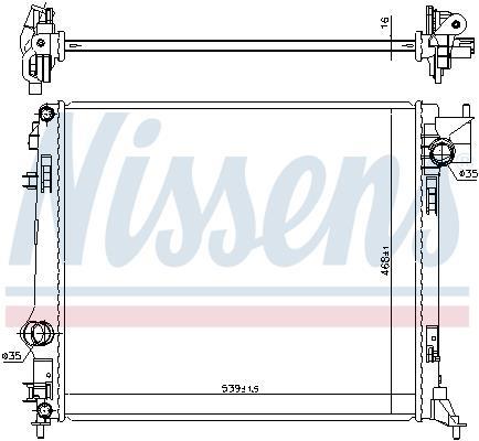 Radiateur moteur (Radiateur de refroidissement) NISSENS 637663
