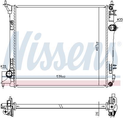 Radiateur moteur (Radiateur de refroidissement) NISSENS 637664