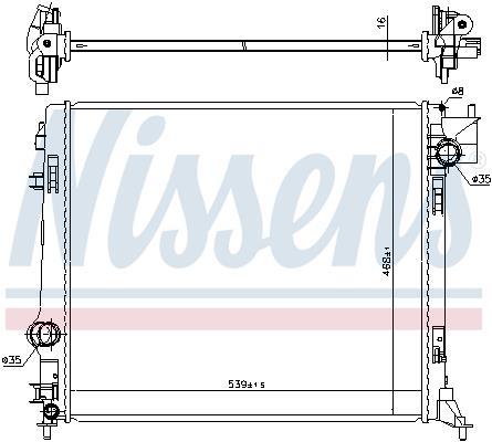 Radiateur moteur (Radiateur de refroidissement) NISSENS ref. 637665