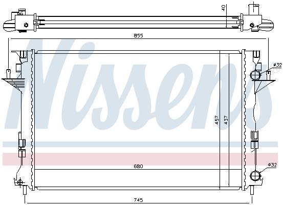 Radiateur moteur (Radiateur de refroidissement) NISSENS ref. 63771