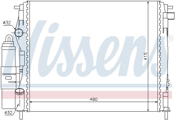 Module de refroidissement (Radiateur et condenseur de climatisation) NISSENS ref. 63773